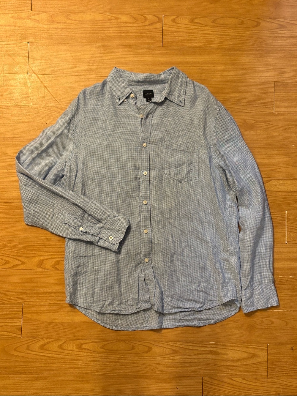 J. Crew Light Blue Linen Button-Down Shirt